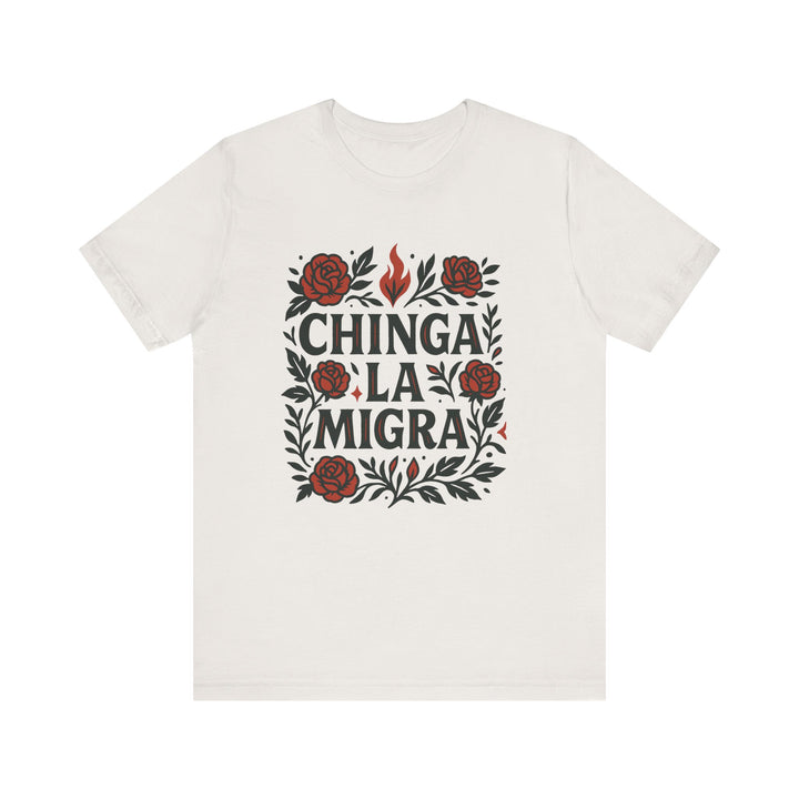 Chinga La Migra Shirt - One Sided Protest Tee, Lotería Rose Activist Top