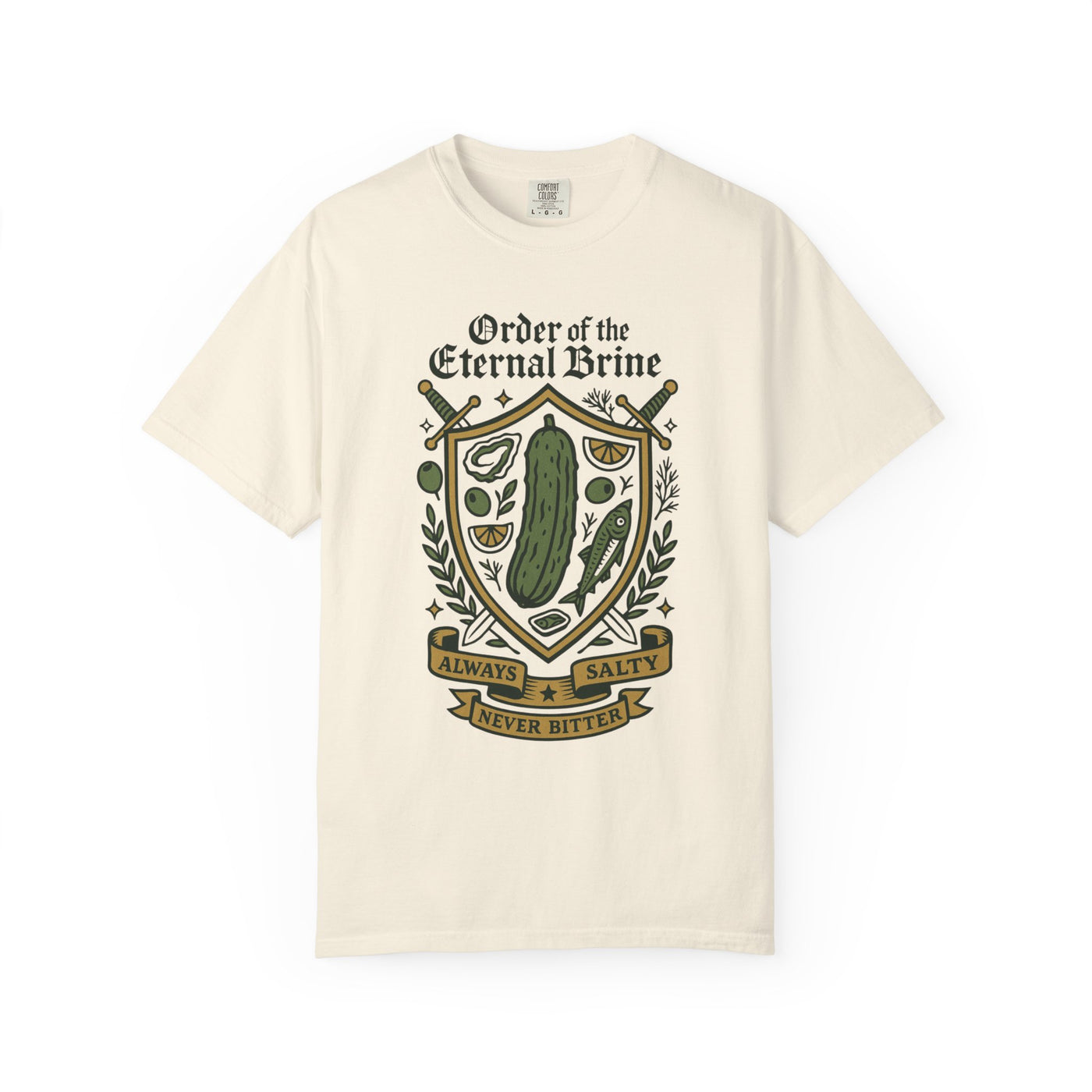 Order of the Eternal Brine Tee | Funny Medieval Pickle Shirt for Foodies, Weirdos, and Castlecore Lovers | Free Shipping