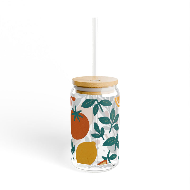 Rustic Mediterranean Tumbler - 16oz Glass Cup