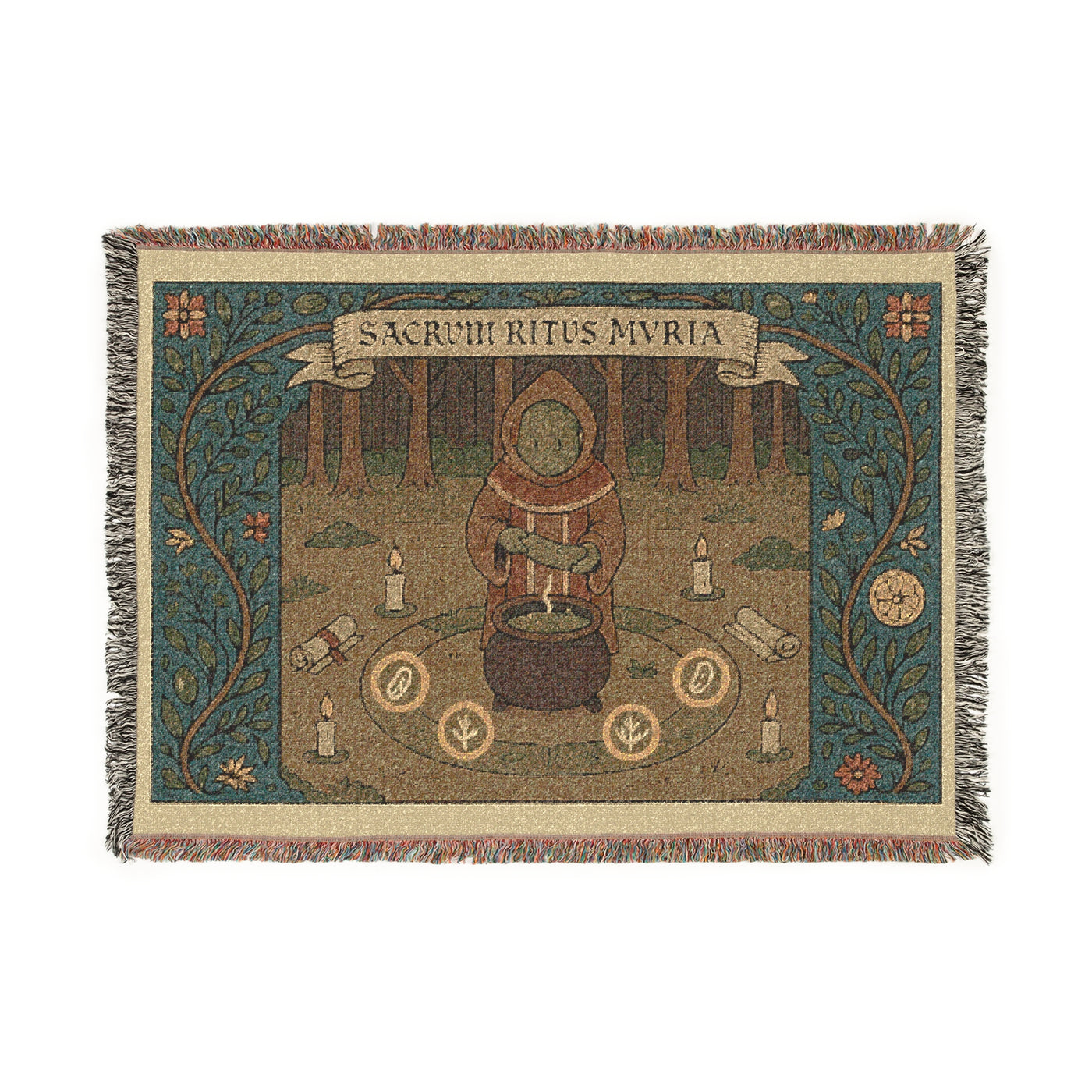 Artistic Woven Blanket with Mystical Design, Cozy Home Decor, Gift for Occasions, Wall Hanging, Bohemian Throw