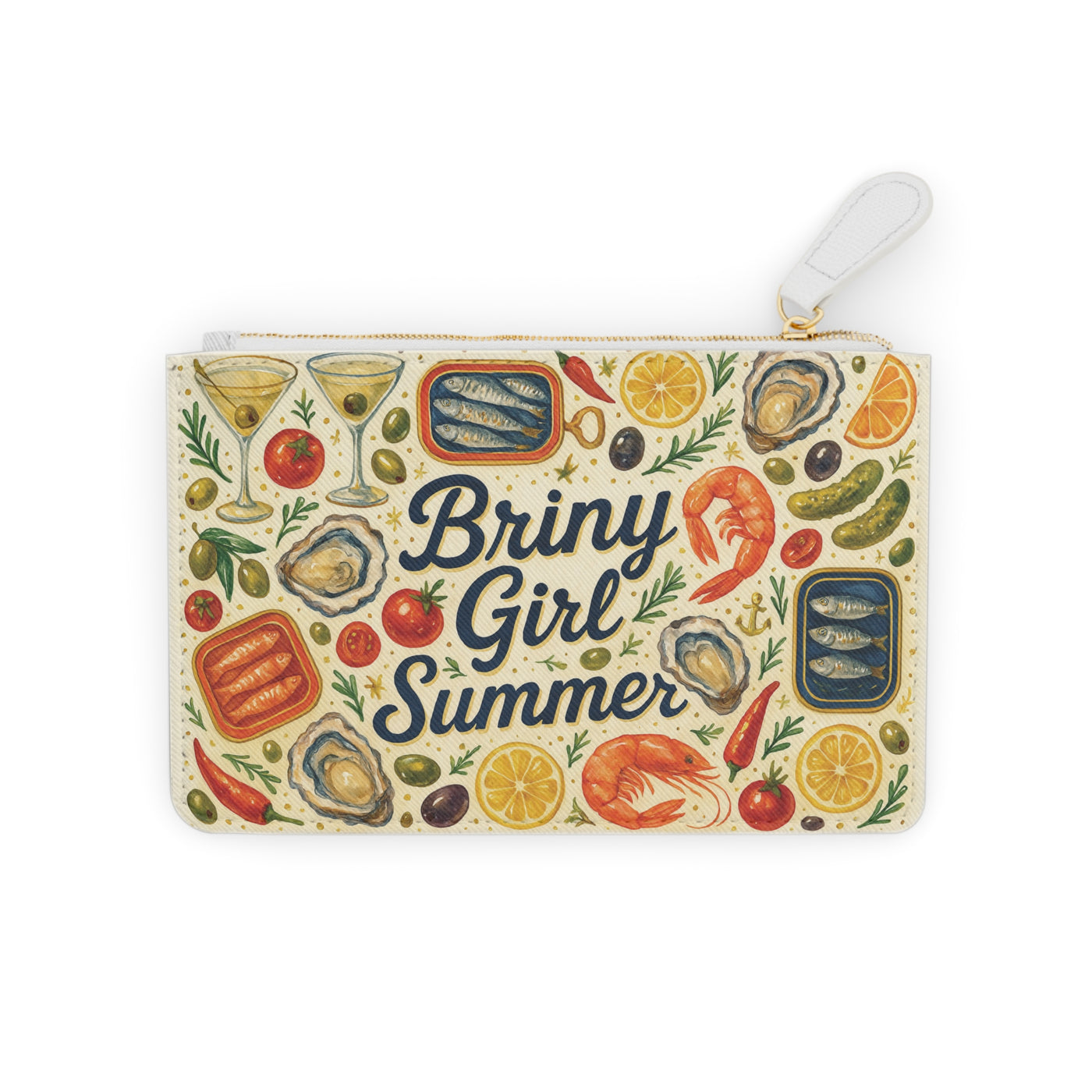 Briny Girl Summer Clutch Bag | Pickle Lover Gift |   Foodie Girl Wristlet |  Coastal Granddaughter - Free Shipping!